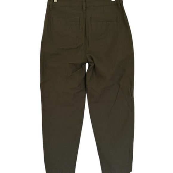 J. Crew Cotton Camp Pant High Rise Green Spanish Moss Size 4 - Picture 2 of 11